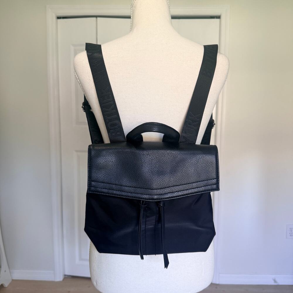 Botkier New York Black Trigger Mini backpack - Nylon with Faux Leather Trim GUC